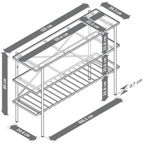 Konzolový stolík, šírka cca 120 cm