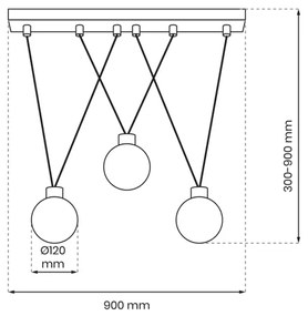 Luster na lanku CAPRI 3xG9/7W/230V