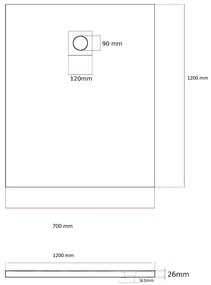 Erga Oldaf, SMC obdĺžniková sprchová vanička 70 x 120 cm, biela matná, ERG-GMA-OL-70120