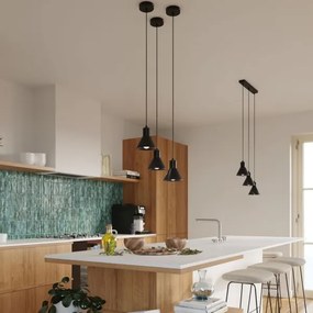 Sollux SL.0986 - Luster na lanku TALEJA 3xE27/60W/230V čierna