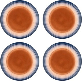 Modré/oranžové dezertné kameninové taniere v súprave 4 ks ø 20,5 cm Tatum – Bloomingville