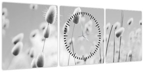 Obraz - Boho bunny tail grass (s hodinami) (90x30 cm)