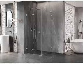 Mexen Lunar-F L, skladací sprchový kút ľavý 80 x 80 cm, 8mm číre sklo, chrómový profil, 836L-080-080-01-00-L
