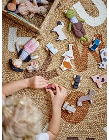 Jutový okrúhly koberec v prírodnej farbe ø 130 cm Dinne – Bloomingville Mini