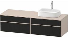 DURAVIT Zencha závesná skrinka pod umývadlo na dosku (umývadlo vpravo), 4 zásuvky, 1600 x 550 x 442 mm, čierna líniová štruktúra/taupe super matná, ZE4824R63830000