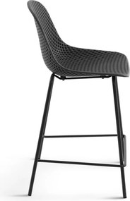 Tmavosivá kovovo-plastová záhradná barová stolička Quinby – Kave Home