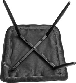 Sivé jedálenské kreslo MARLEN VELVET s čiernymi nohami