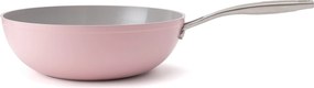 Elmich Nepriľnavá keramická panvica wok Zen Ø 28 cm – ružová