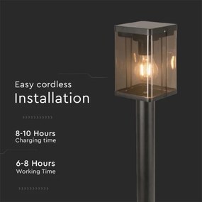 LED Vonkajšia solárna lampa so senzorom LED/2,5W/3,7V 3000K IP54 2000 mAh čierna