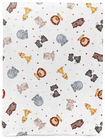 Biela mušelínová detská deka 75x100 cm Zoo – Mijolnir