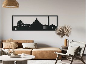 drevko Obraz Rím panoráma Rozmer obrazu: 29,5 x 89 cm, Farba dekorácie: Čierna