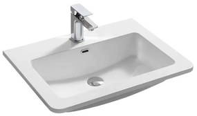 Mereo, Siena, kúpeľňová skrinka s umývadlom z liateho mramoru 61 cm, biela , antracit , čierna, MER-CN410M