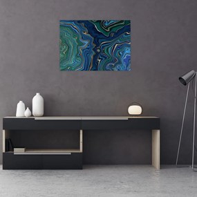 Sklenený obraz - Zeleno-modrý mramor (70x50 cm)