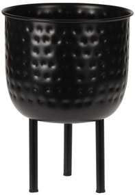 KOVOVÝ KVETINÁČ DOT 25,5X19 CM ČIERNA