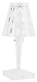 Priehľadná stolná lampa vrátane LED IP54 nabíjateľná - Crystal