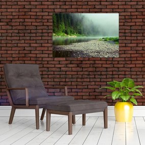 Obraz - Rieka pri lese (90x60 cm)
