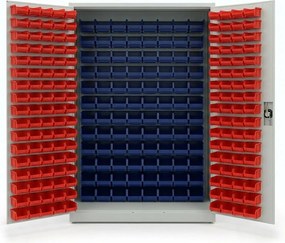 Dielenská skriňa s plastovými boxmi, 1200 x 500 x 1990 mm, 153+84 boxov