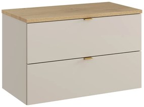 Závesná skrinka pod umývadlo Dalia Cashmere Nordic s doskou 80 cm kašmírová/dub cremona