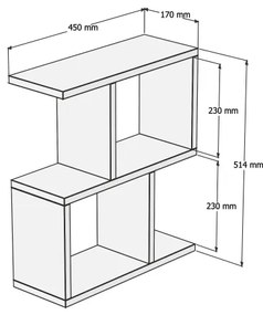Odkladací stolík CROS, dekor mramoru, béžový