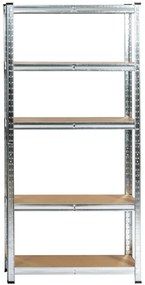 Sada 2 ks kovových regálů REGMET 70x30x154 cm stříbrná