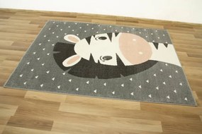 Detský koberec Lima C885A Zebra svetlosivý / krémový