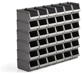 Plastové boxy AJ 9000, séria-74, 250x148x130 mm, 36 ks, grey