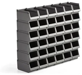 Plastové boxy AJ 9000, séria-74, 250x148x130 mm, 36 ks, grey