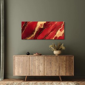 Obraz - Červeno-zlatý mramor (120x50 cm)