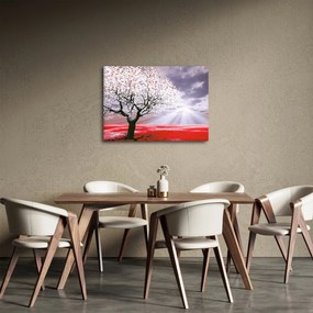 Červený obraz stromu (70x50 cm)