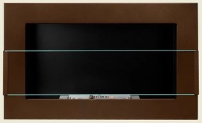 Závesný biokrb na stenu EOS MOKKA SO SKLOM 65x40x12