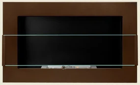 Závesný biokrb na stenu EOS MOKKA SO SKLOM 65x40x12