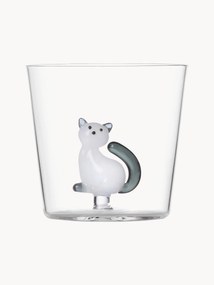 Ručne vyrobený pohár na vodu Tabby Cat