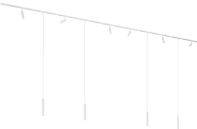 Moderný koľajnicový systém s 6 bodovými svetlami a 4 závesnými svetlami biely 1-fázový - Slimline Uzzy Keno