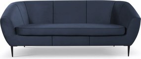 Trojmiestna pohovka Olivio, námornícka modrá zamatová látka