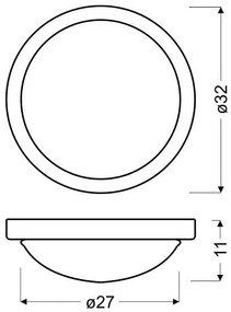 Candellux RODA Stropné svietidlo 325 2X60W E27 Chrome IP44 13-96923