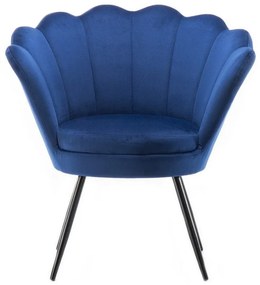 LuxuryForm DESIGN Kreslo FREY VELUR s čiernymi nohami - modré