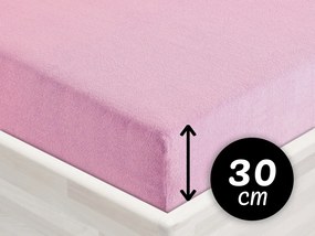 Froté napínacie prestieradlo na vysoký matrac FR-008 Ružová lila 160 x 200 - výška 30 cm