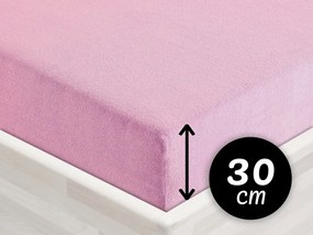 Froté napínacie prestieradlo na vysoký matrac FR-008 Ružová lila 90 x 200 - výška 30 cm