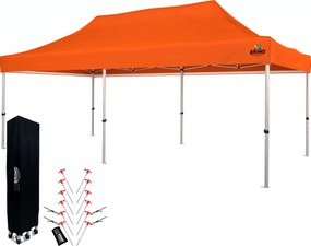 BRIMO Nožnicový párty stan EXCLUSIVE ALU 3x6 m bez stien oranžový
