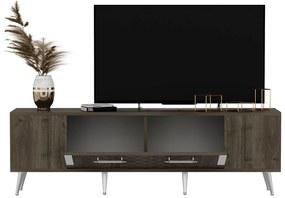 TV stolík/skrinka Tunini (orech + strieborná) . Vlastná spoľahlivá doprava až k Vám domov. 1095248