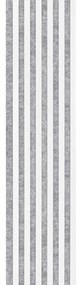 Akustické dekoračné panely, biele 3D lamely na sivom filcovom podklade, rozmer 270 x 30 cm, IMPOL TRADE