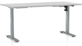 Výškovo nastaviteľný stôl OfficeTech A, 160 x 80 cm, sivá podnož, svetlo sivá