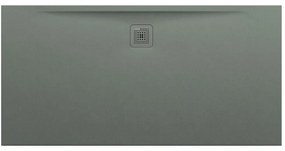 LAUFEN Pro obdĺžniková sprchová vanička z materiálu Marbond, odtok na dlhšej strane, 1600 x 800 x 32 mm, betónová šedá, H2109540790001