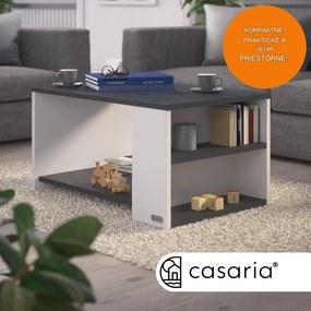 InternetovaZahrada Konferenčný stolík Santa Cruz 90x59x47cm - biely/antracit