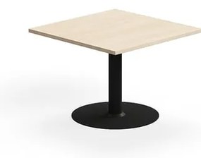Konferenčný stolík ALVA, 700x700x500 mm, s kotvením do zeme, HPL, čierna/breza