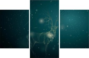 Obraz - Magický jeleň v noci (90x60 cm)