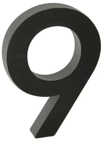 Domové číslo "9", RN.100LV, brúsené, čierna