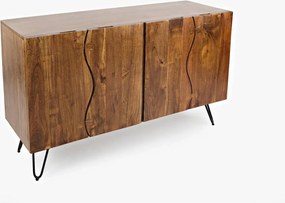 Komoda Avola 137 cm z masívu čierna/orech