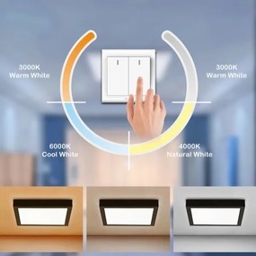 Brilagi - LED Kúpeľňové svietidlo FRAME LED/24W/230V 3000/4000/6000K IP44 čierna