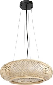 Toolight BOHO, závesné stropné svietidlo 60cm, 3xE27, APP1910-3CP, prírodná hnedá-čierna, OSW-66058